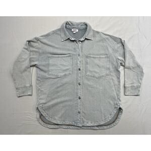 Moco Boutique Women's Go Everywhere Oversized Jacket Light Denim Large NEW